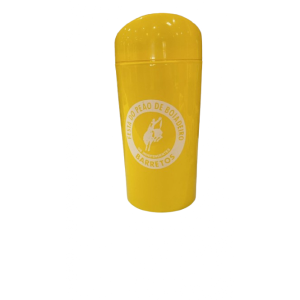 PORTA GARRAFA 600ML FESTA DO PEÃO DE BARRETOS / AMARELO / PLASTICO