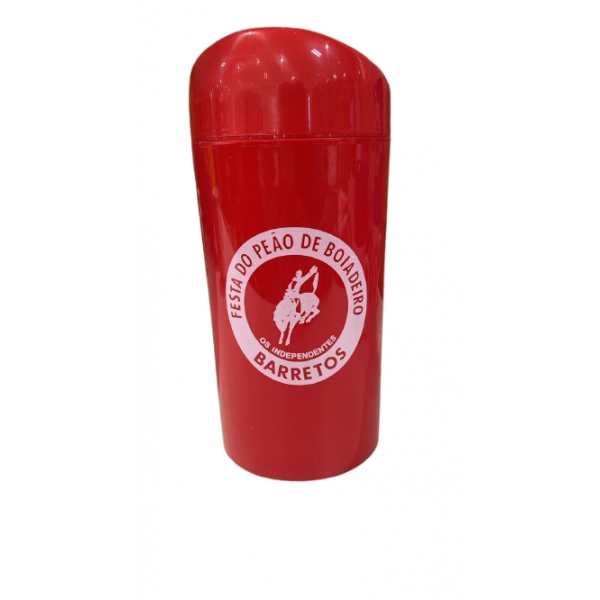 PORTA GARRAFA 600ML FESTA DO PEÃO DE BARRETOS / VERMELHO / PLASTICO