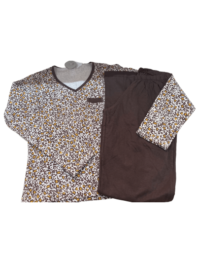 PIJAMA  MILLA  FEM. BLUSA MANGA CUMPRIDA E CALÇA ONÇA