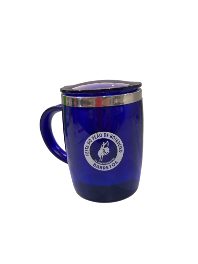 COPO /CANECA INOX COM ALÇA FESTA DE PEAO 400ML